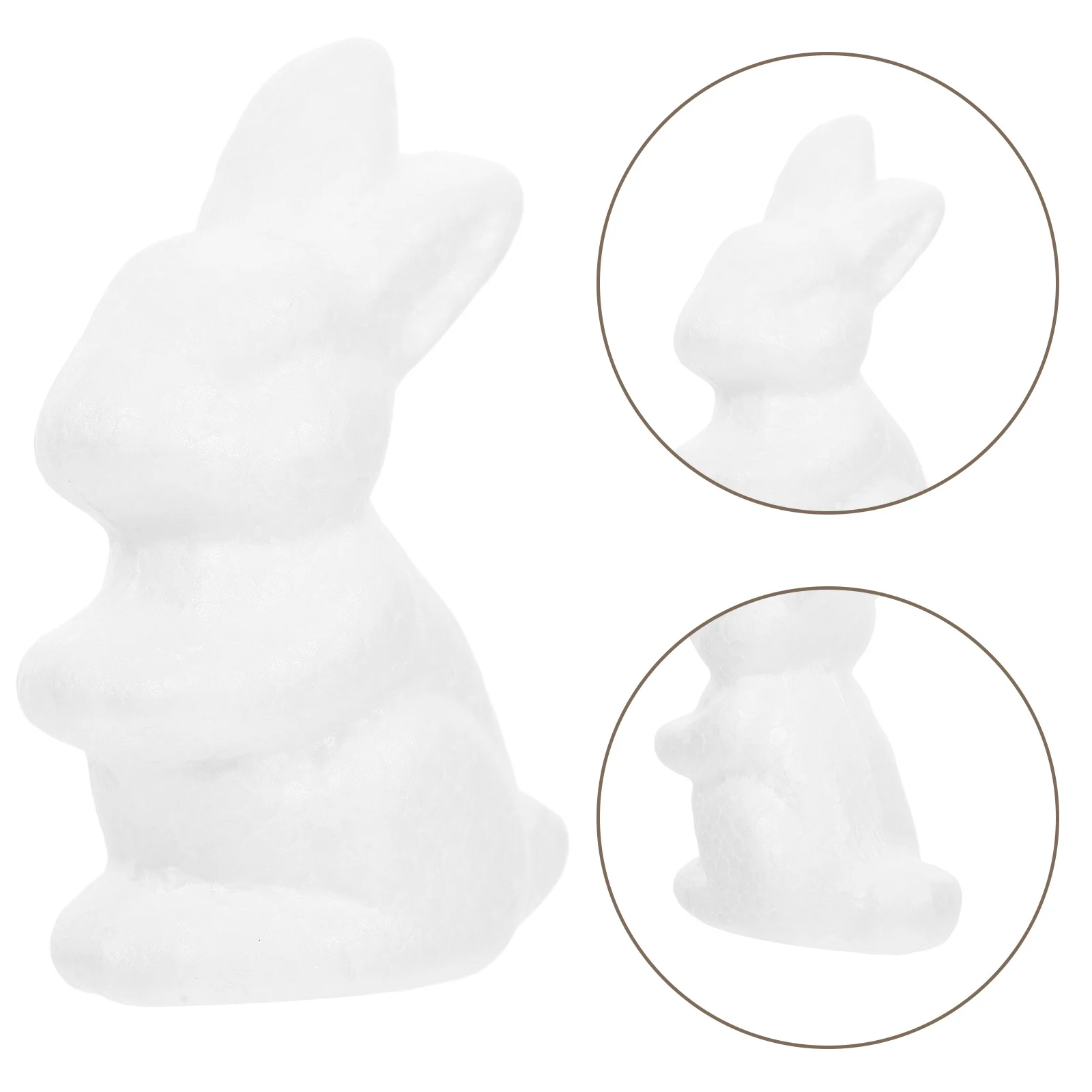 

6Pcs Foam Rabbit Ornaments Smooth Unfinished Craft for Easter Spring Party Tabletop Decor DIY Bunny Adornment Handmade Project
