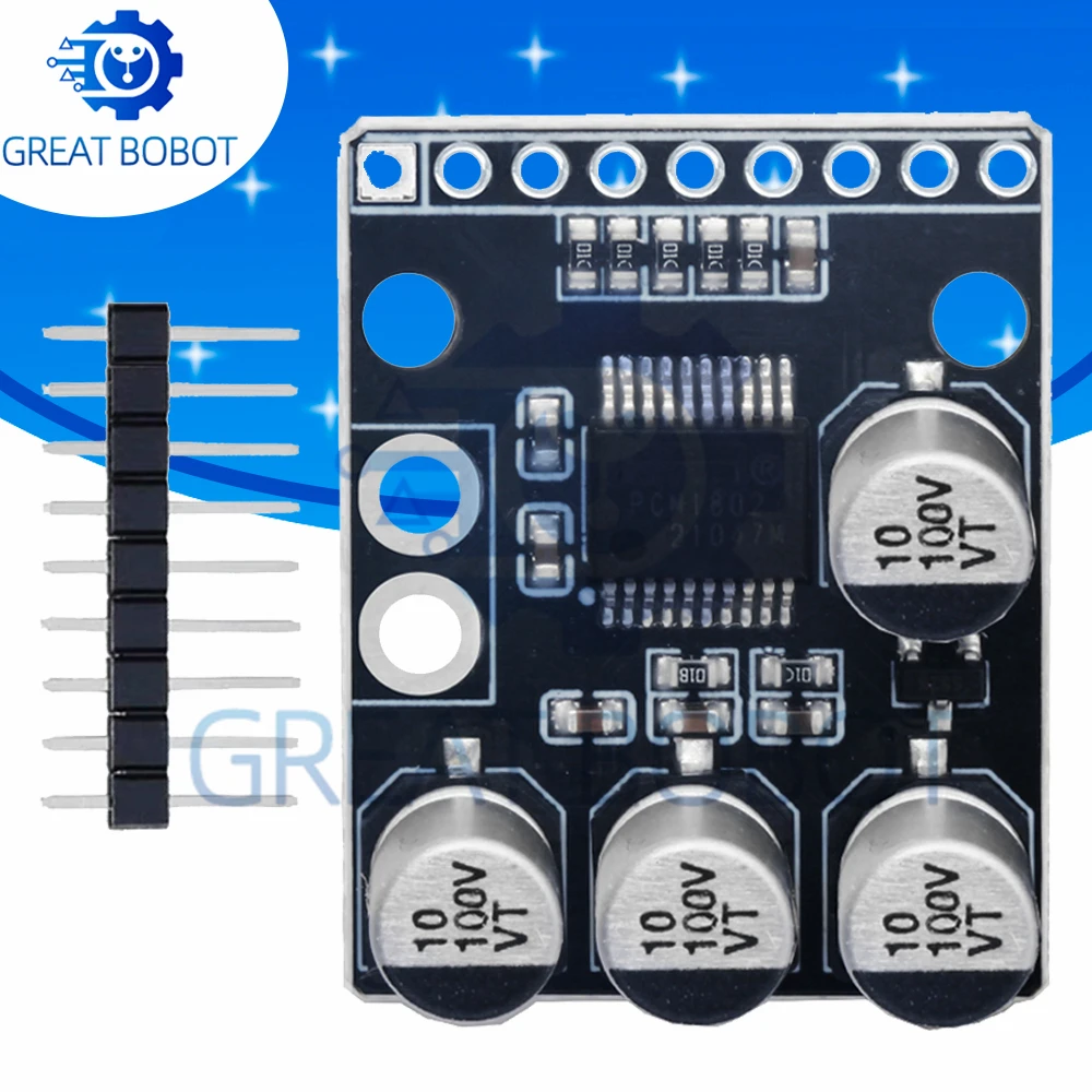 PCM1802 Stereo A/D Converter Board | 24-bit 96kHz Audio ADC,Analog Input Decoder Module, Digital PCM Output for Audio Amplifiers