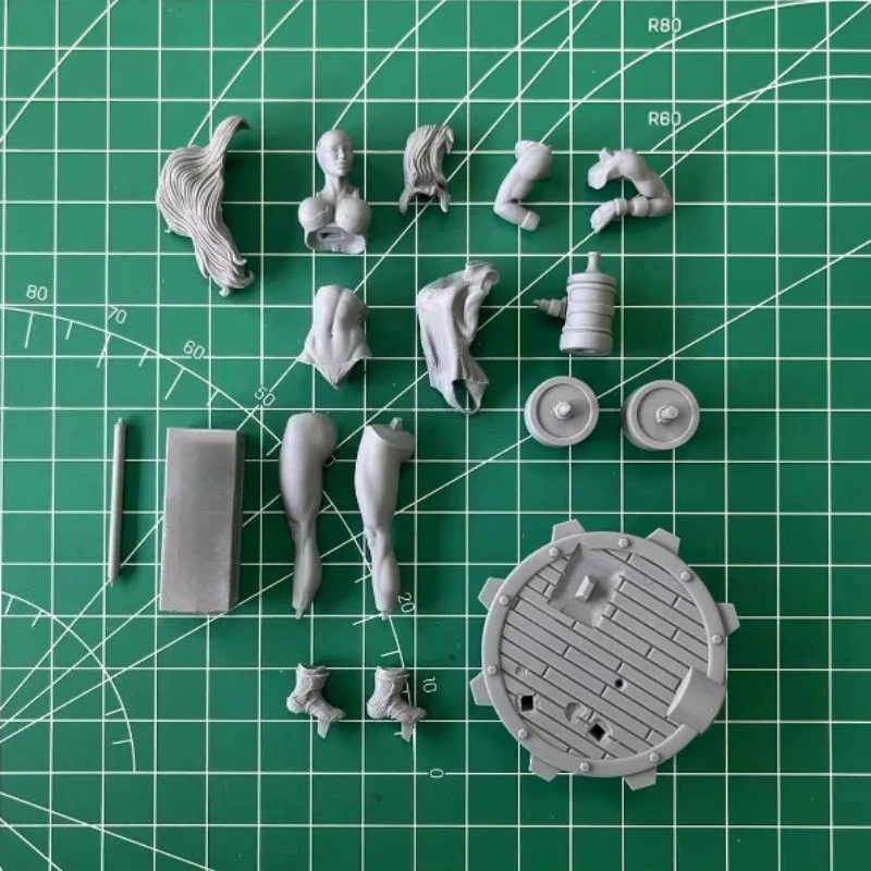 1/24 Scale DieCast Resin Figure Model Kit Anime Female Super Hero Diorama Unassembled Unpainted