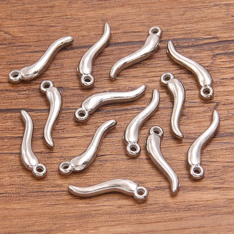 

4Pcs Stainless Steel Jewelry Accessories Red Chili Oil Drip Pendant Hanging Accessories Real Gold Plating