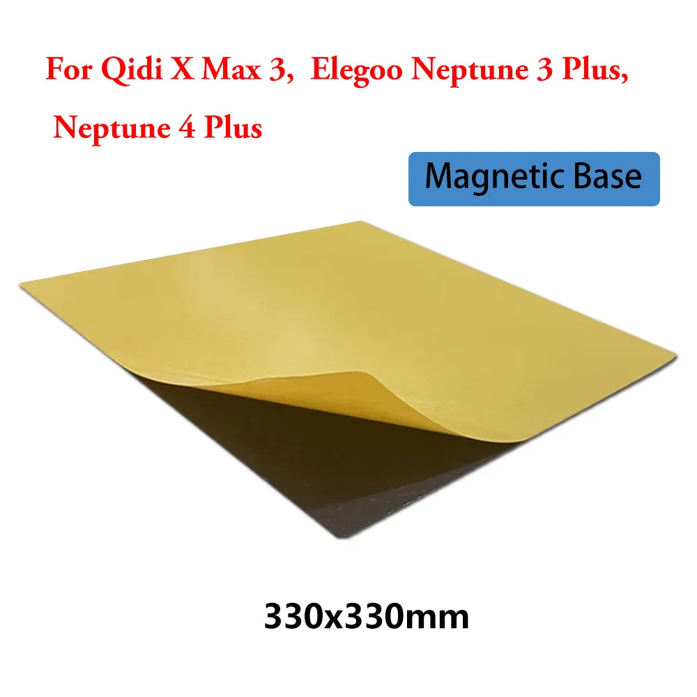 

Magnetic Base Adhesive 3D Printer Heated Bed Accessories for Qidi X Max 3, Elegoo Neptune 4/3 Plus Magnetic Sticker Hotbed Base
