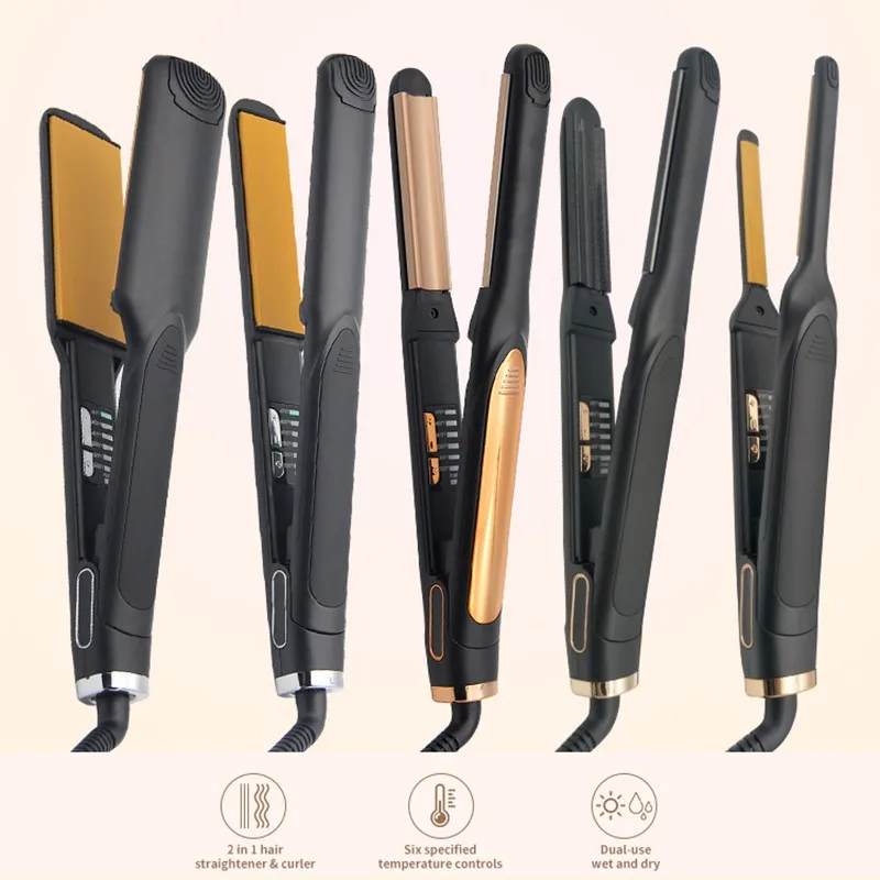 

Professional Hair Straightener Curler Titanium Ceramic Heating Plate Flat Iron Hair Styling Curling Iron hair Straighting