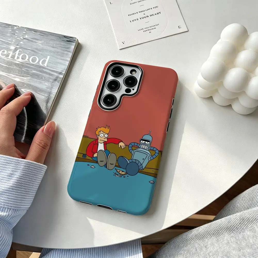 Hot cartoon F-Futurama Phone Case For Samsung Galaxy S25 S24 S23 S22 S21 Plus Ultra 2-in-1 Glossy shell