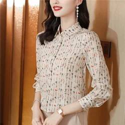 Fashion printing ladies shirts New elegant Women's Blouses 2023 Spring Autumn Long Sleeve Shirts Tops Blusas Mujer