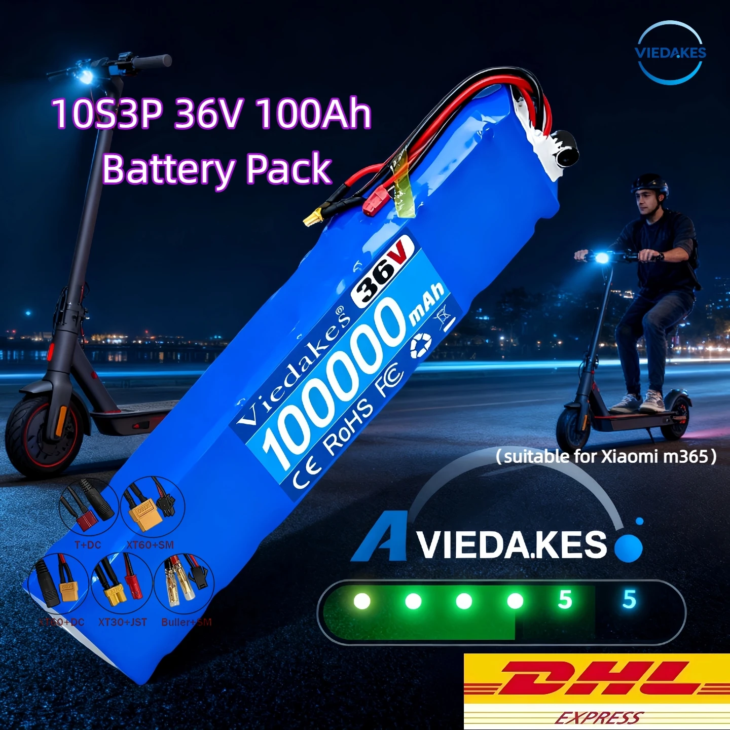 

2025 Upgrade 36V 100000mAh 10S3P 36v Electric Scooter Battery Pack 36v Battery Scooter 18650 Lithium for M365 Electric Scooter