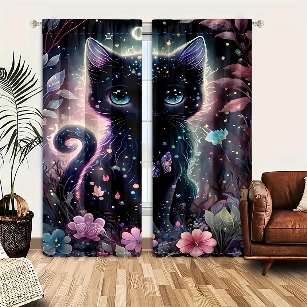 2Pcs Cute Cat Print… - image