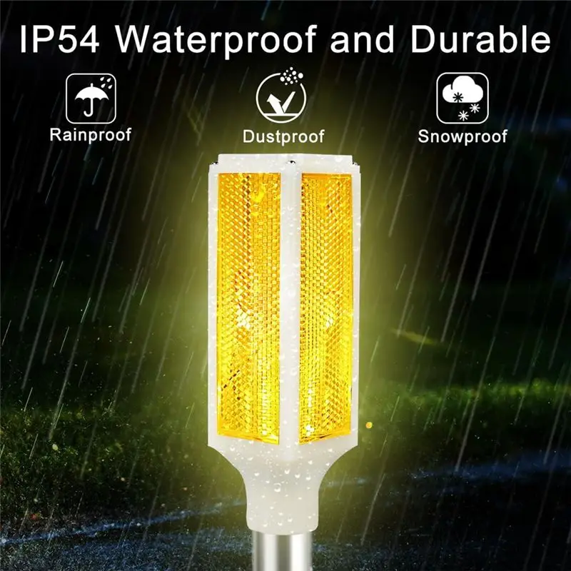 SHGO Solar Lights Outdoor 4 Pack, Driveway Markers Reflective Warning Flash Light 2 Modes Blue