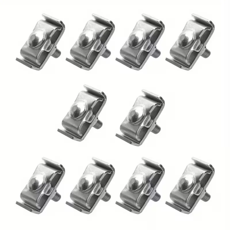 10pcs Silvery Wire Grid Panel Connector Grid Wall Clamps Grid Connectors Metel Mesh Fasteners Sturdy Clamps for Wall Grid Panels