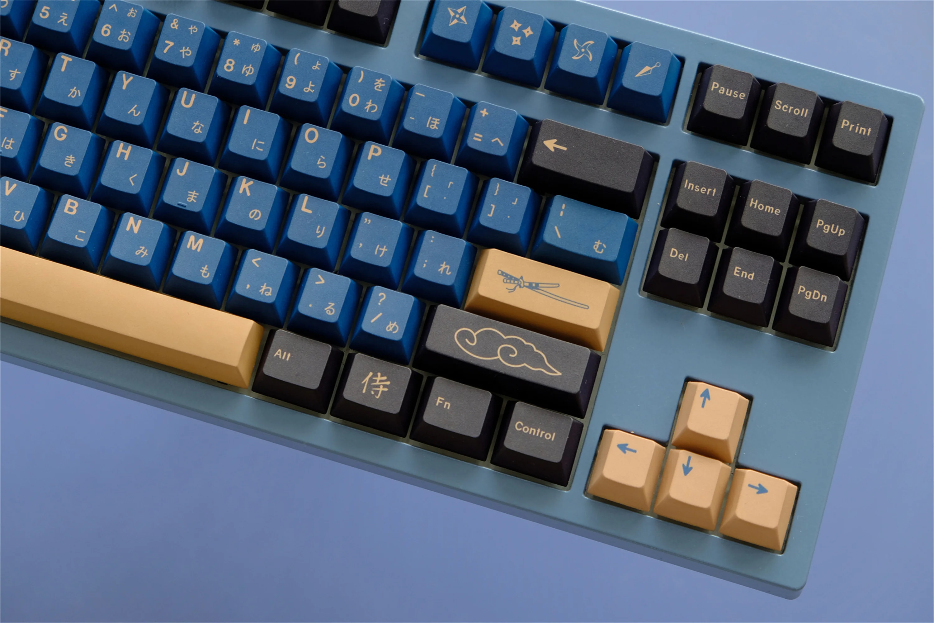 GMK Blue Samurai Keycaps 130 Keys PBT Material Keycaps Cherry Profile DYE-SUB For MX Switch Wooting Mechanical Keyboard Keycaps view 5