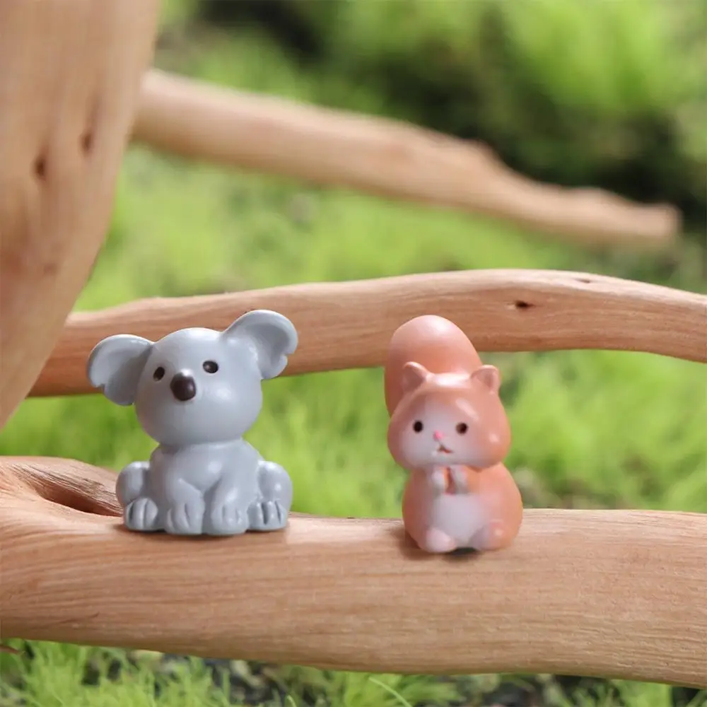 Animal Figurines Miniatures Cute Cat Duck Sheep Animals Micro Landscape Ornament For Home Room Desk Decorations Accessories Gift