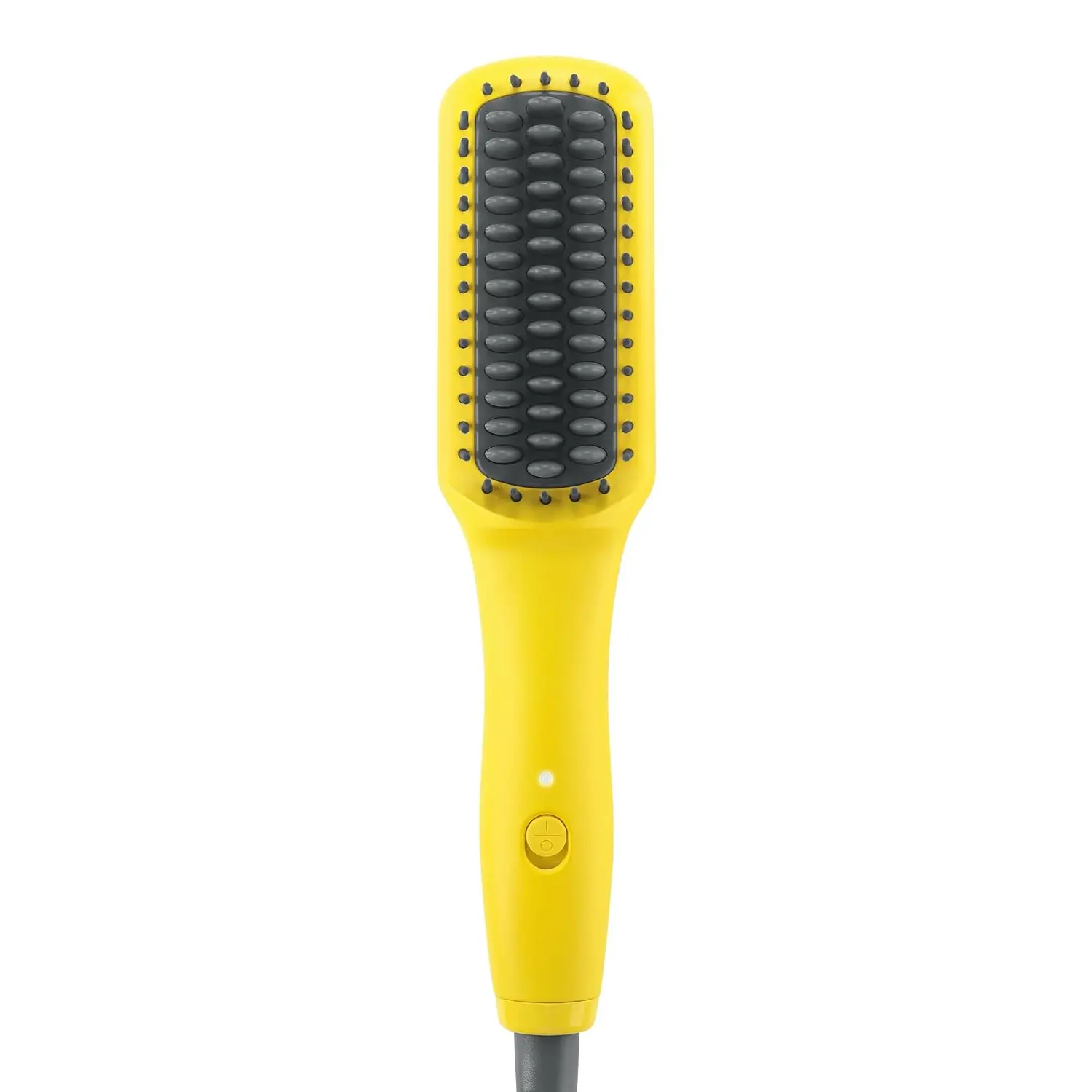 Mini Heated Straightening Brush, Corded Electric, Yellow - Frizz-Free Smoothing for Travel & Touch-Ups