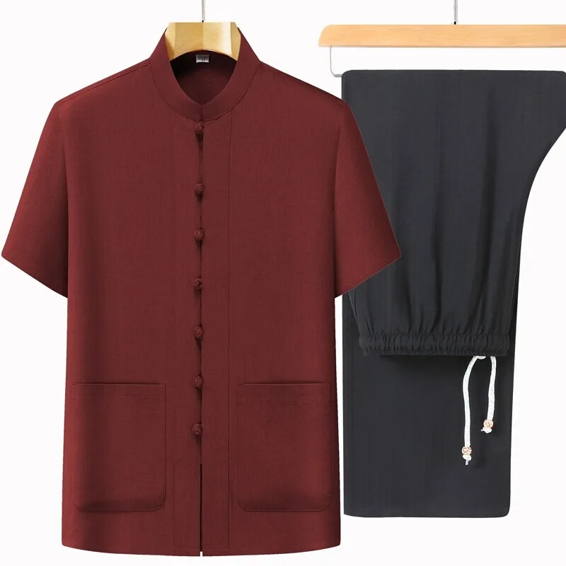 ملابس رجالية طقم سويت شيرت صيفي غير رسمي ملابس رياضية مع قمصان وسراويل 2 قطعة ملابس عمل مريحة #2