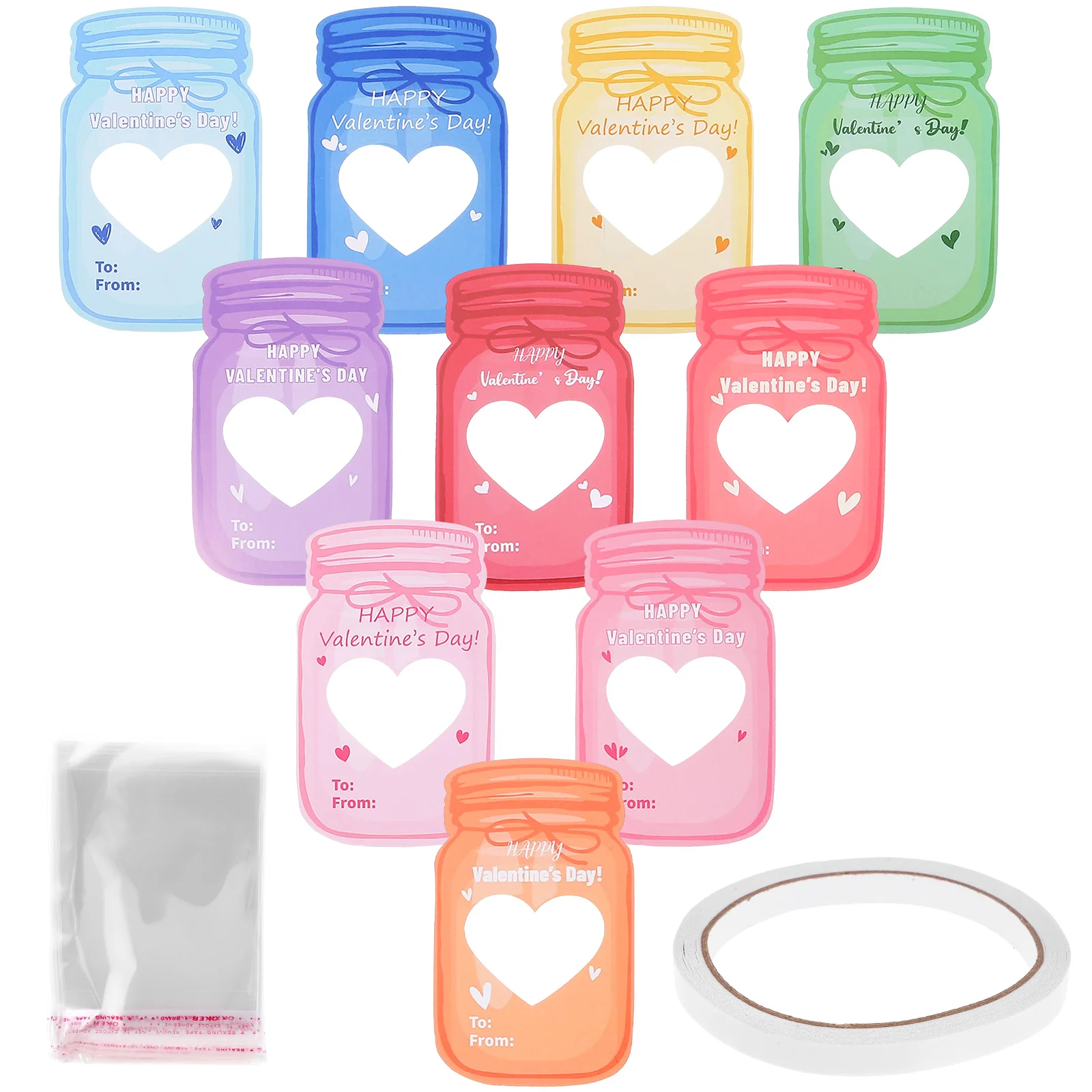 1Set Valentine's Day Drifting Bottle Love Card Writable Greeting Card Romantic Gift Blessing Valentines Cards for Students