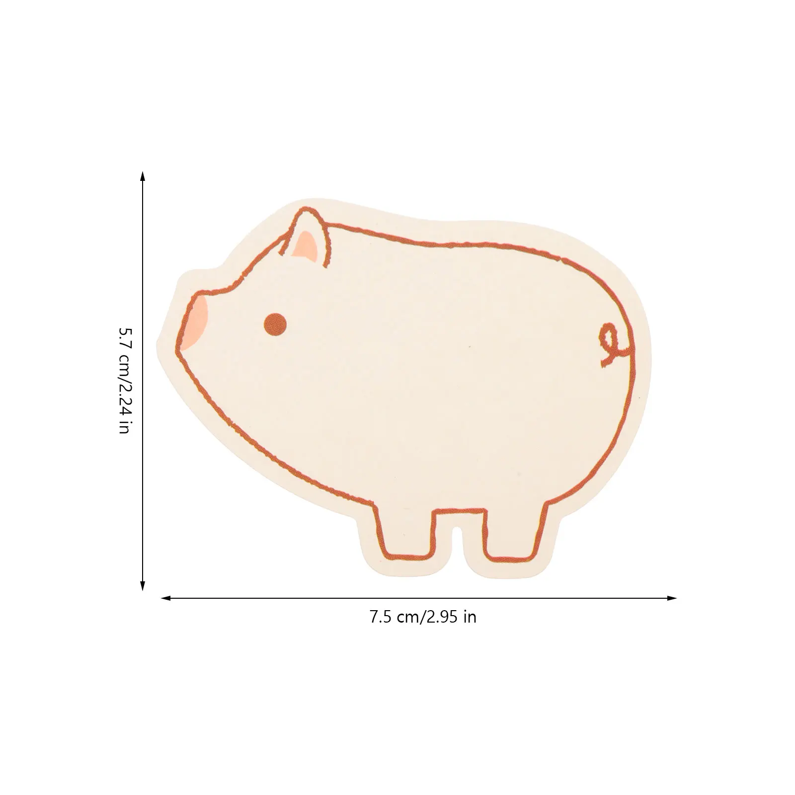 

60pcs Message Cards Small Pig Shaped Blank Notebook Plain Paper Child Cute Study Word Cards Greeting Card Making