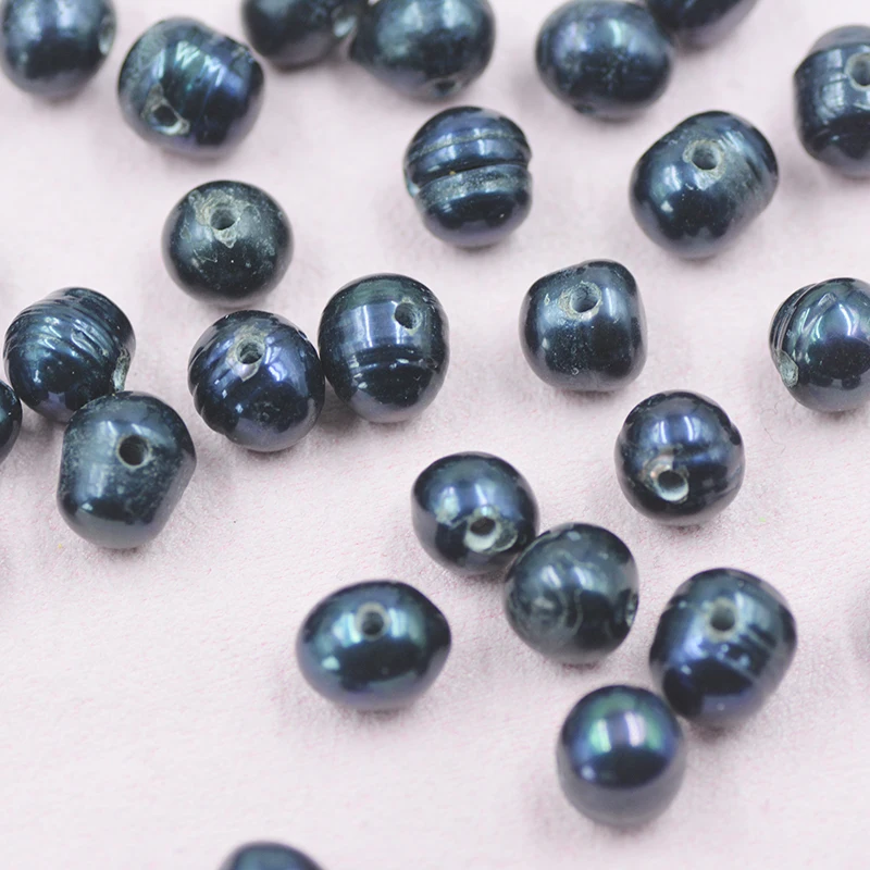 

65pcs . 2mm hole 10MM Natural Potato Shaped Black Freshwater Pearl Loose Beads. DIY handmade, hobbyist. Classic Collection