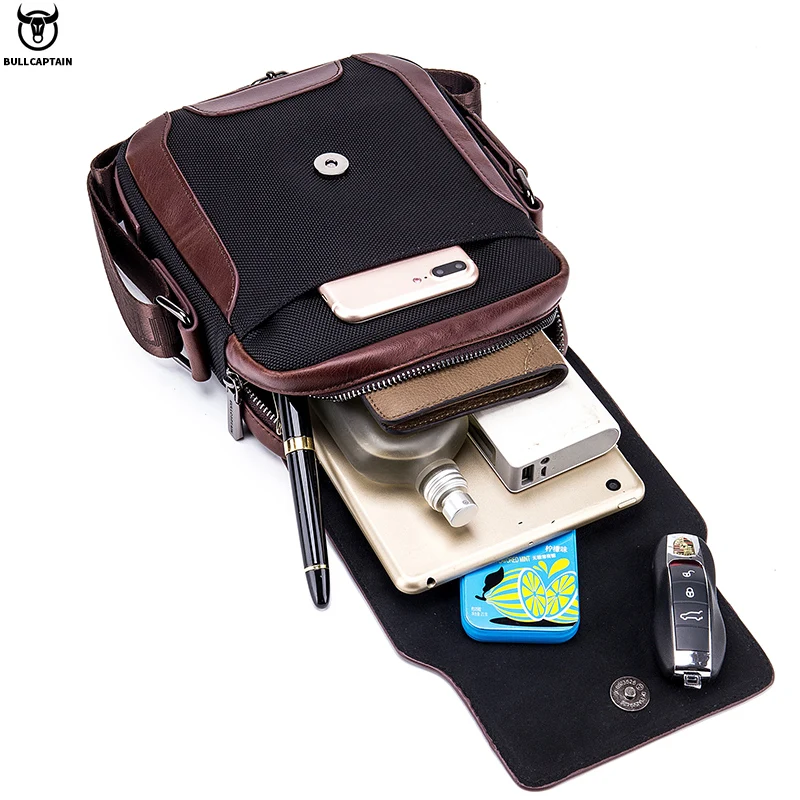 BULLCAPTAIN Man Messenger Bag Men Genuine Leather Shoulder Bags Business Crossbody Casual Bag Famous Brand Male Handbag Bags - view 5