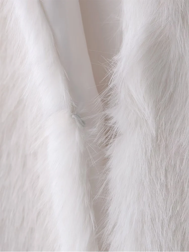 Nuevo chaleco de piel sintética para mujer, ropa de calle de piel de otoño, camisetas sin mangas a la moda con cuello redondo, abrigo informal de invierno, chaquetas de piel a la moda para mujer