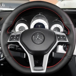 Custom Car Steering Wheel Cover Genuine Leather 100% Fit For Mercedes Benz A45 AMG W176 C63 W204 CLA C117 CLS S-Model 2011-2016