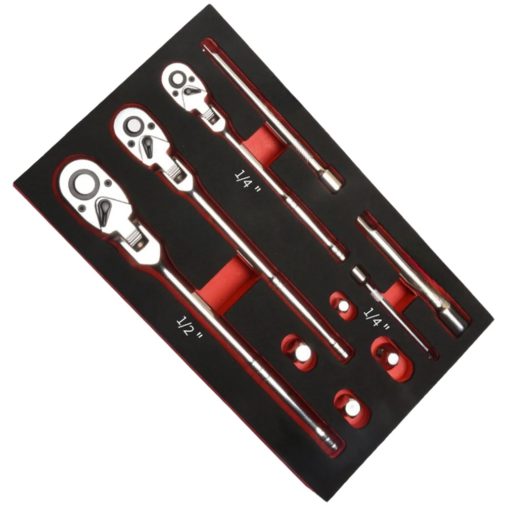 Mechanical Ratchet Wrench Set with Chromium Vanadium Construction and 72 Tooth Mechanism for Dependable for service