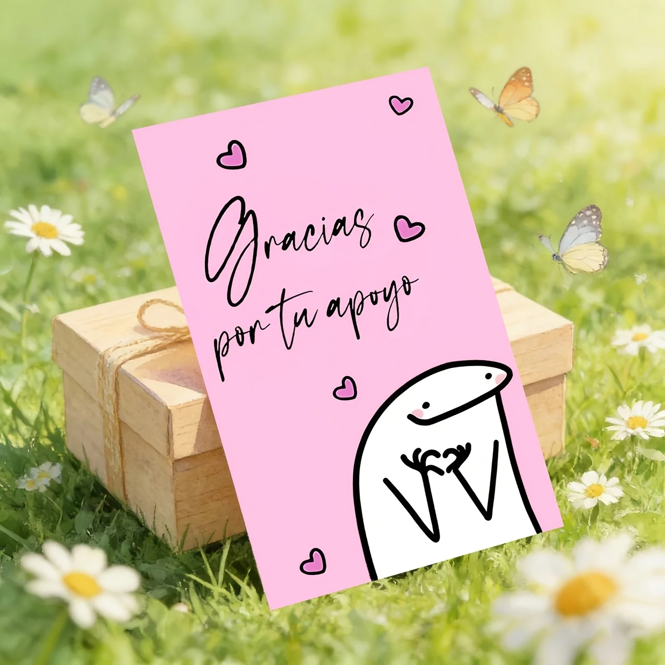 50PCS Cartoon Heart-shaped Spanish Designed Thank-you Cards, Suitable for Business Gifts, Party Decorations, and Other Occasions