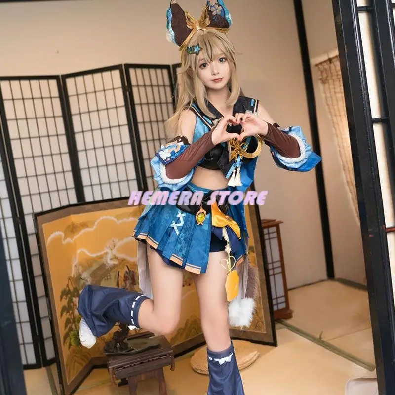 Genshin impacto cosplay kirara traje jogo terno doce adorável carnaval uniforme vestido de halloween papel festa roupa feminina novo 2023