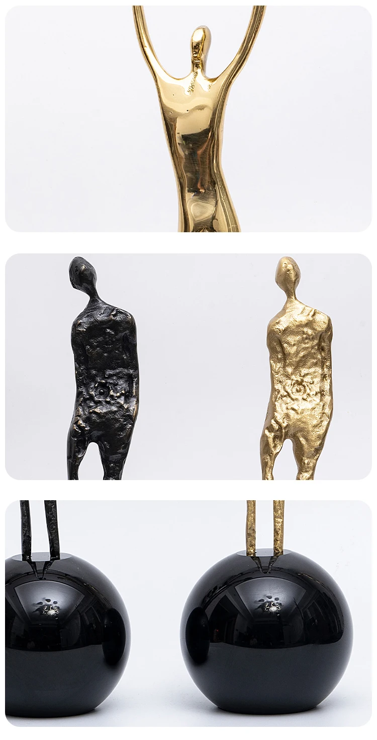 Raise Hands Cheer Abstract Long-Legged Figure Statue Boardroom Creative Ornaments Indoor Bookcase Decorative Display Cabinet