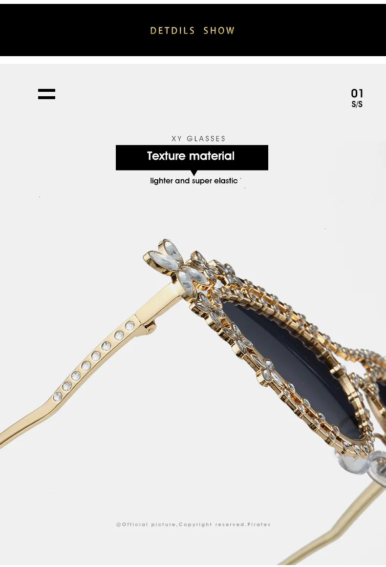 JNPCXI Ins الساخن القط العين النساء النظارات الشمسية الماس الجوف زهرة تصميم تصميم جودة سيدة نظارات الشمس