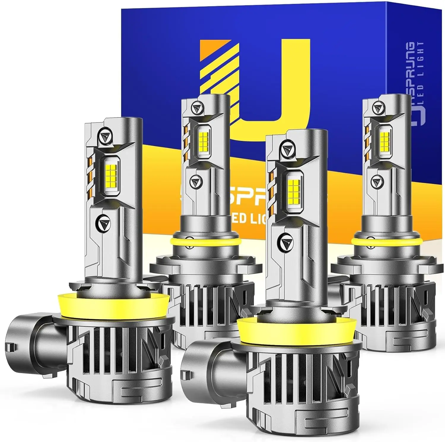 

2PCS LED H11 And 2PCS 9005 LED Bulbs Combo,140000ML 6500K 1:1 Size Easy Installation 9005 H11 Driving Light Bulbs, Canbus Ready