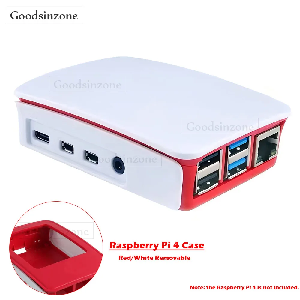 Raspberry Pi 4 Case – Red/White Removable Enclosure for Pi 4 Model B Pi4 Box
