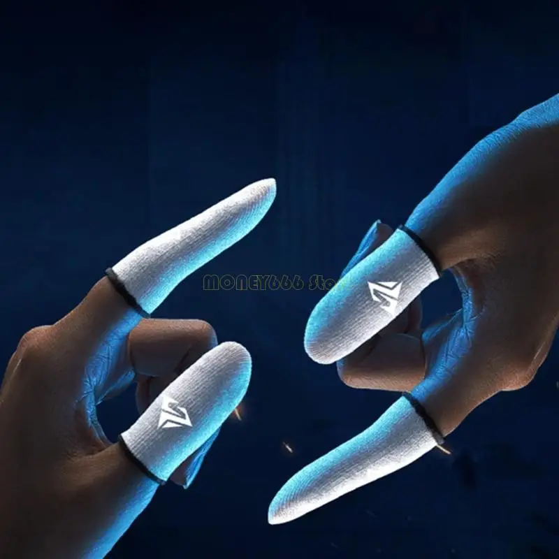 f62c 통기성 게임 손가락 슬리브 게임 장갑 안티 스웨트 엄지 손가락 침대 손가락 모바일 게임 cod lol에 대한 커버