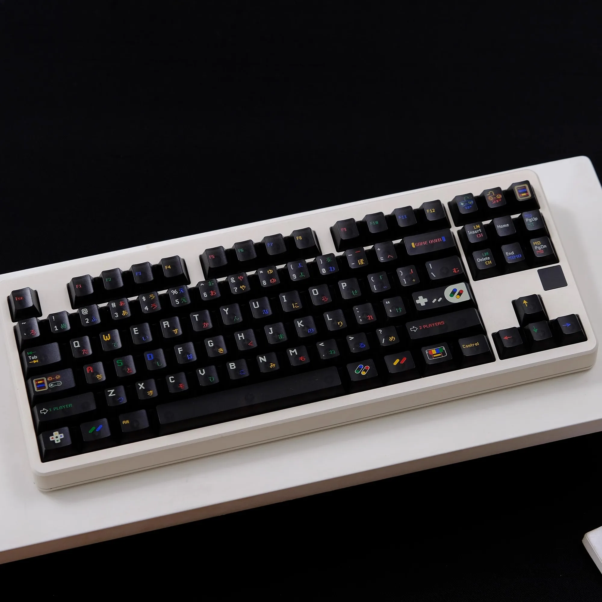 

Retro SFC 1990 Childish Keycaps 122 keys Cherry Profile Transparent Keycaps For MX Switch DIY ISO keys Mechanical Keyboard