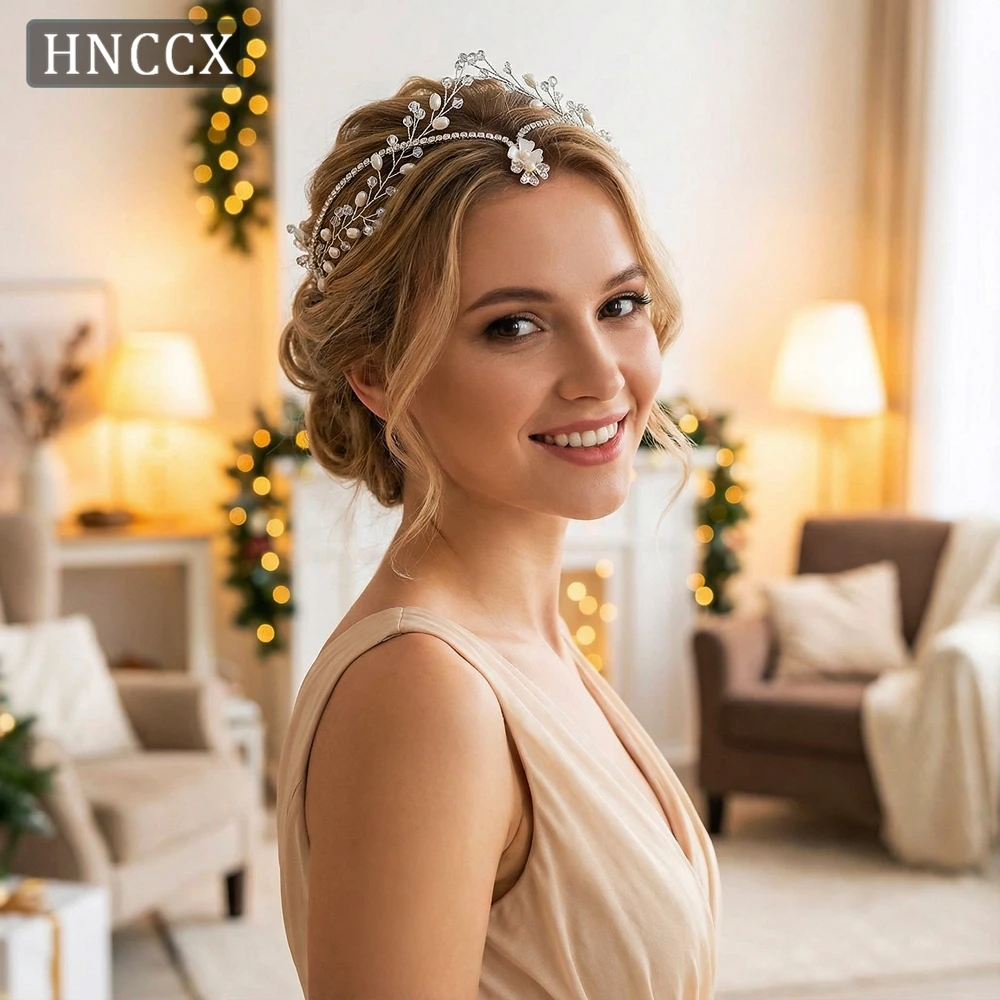 

YouLaPan Bridal Weddings Egyptian Rhinestone Forehead Head Chain Hair Accessories Women Silver Color Flower Headpieces HP592