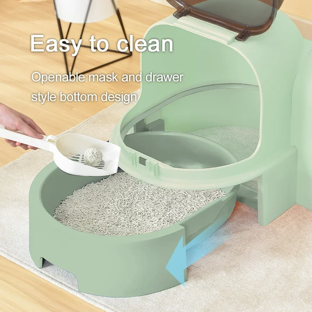 

Новинка 2026: Экологичный пластиковый полупрозрачный туннель-контейнер для кошек HEYBO PET с полностью закрытым входом и подъемной крышкой