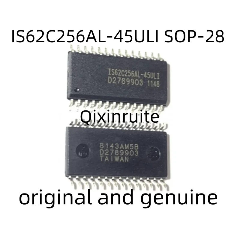 Qixinruite  Brand new original IS62C256AL-45ULI-TR=IS62C256AL-45ULI SOP-28 32K*8 low-power CMOS static RAM 256K memory chip