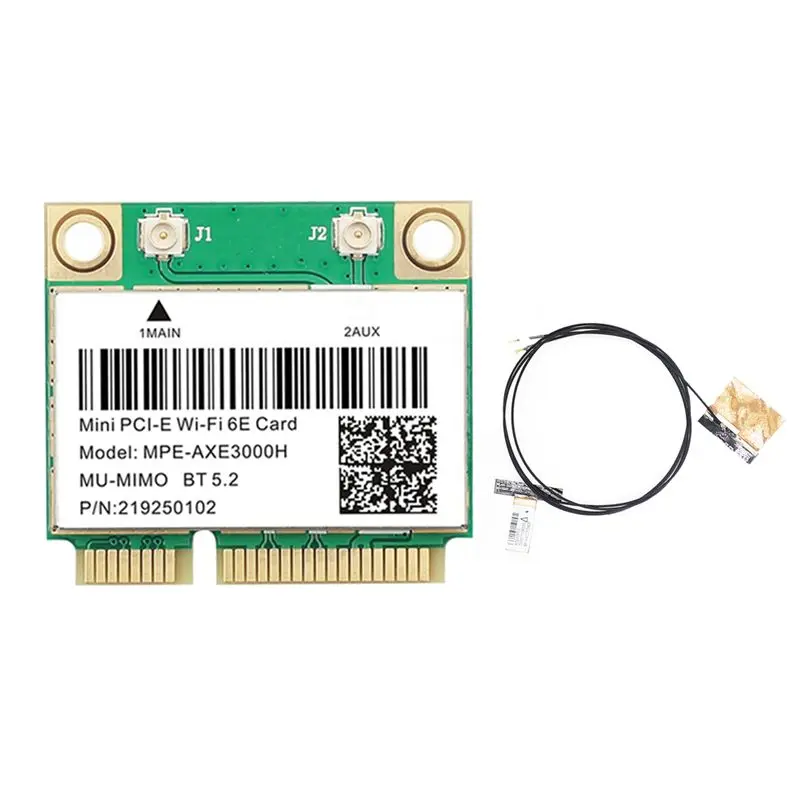 

A01E-MPE-AXE3000H Wifi Card+Antenna For BT 5.2 802.11AX 2.4G/5G/6Ghz Wlan Network Card
