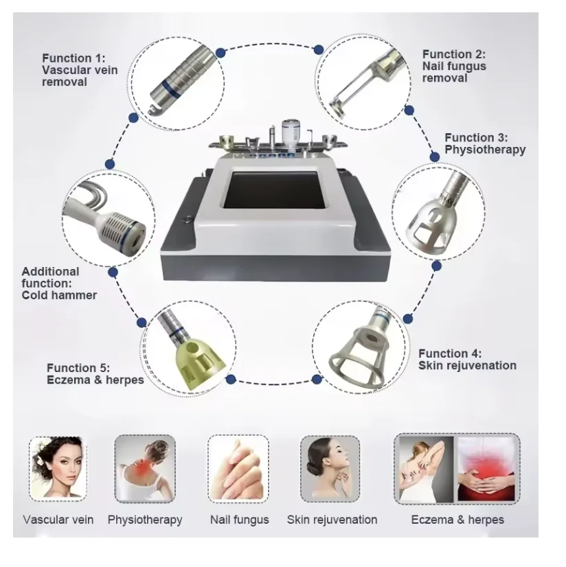 

2/5/6-in-1 980nm diode laser vascular vein removal nail fungus removal machine Skin fungal infection instrument