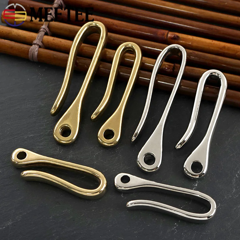 

2/5P 50/60/70mm U-shaped Solid Brass Metal Buckle for Bag Strap Belt Keychain Connector Clasp Belt Hook DIY Hardware Accessories