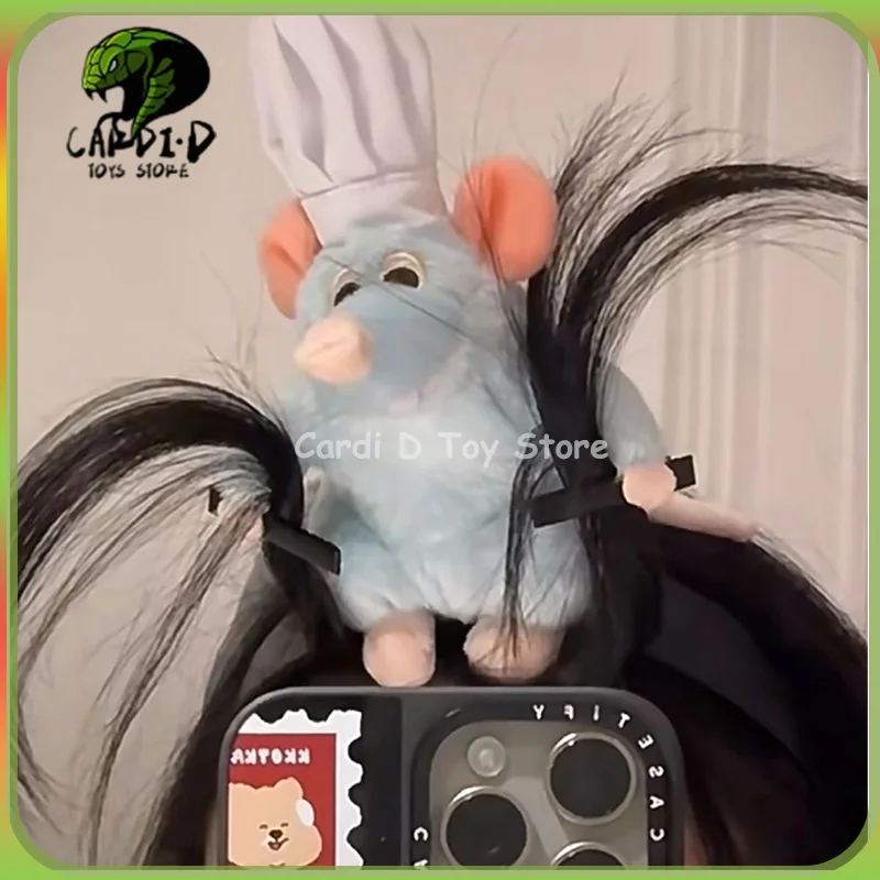 Disney Kawaii Ratatouille opaska pluszowa lalka opaska na włosy francuski spinka z szerokim rondem zdjęcie kreskówka prezent urodzinowy lalki dla dziewczynek