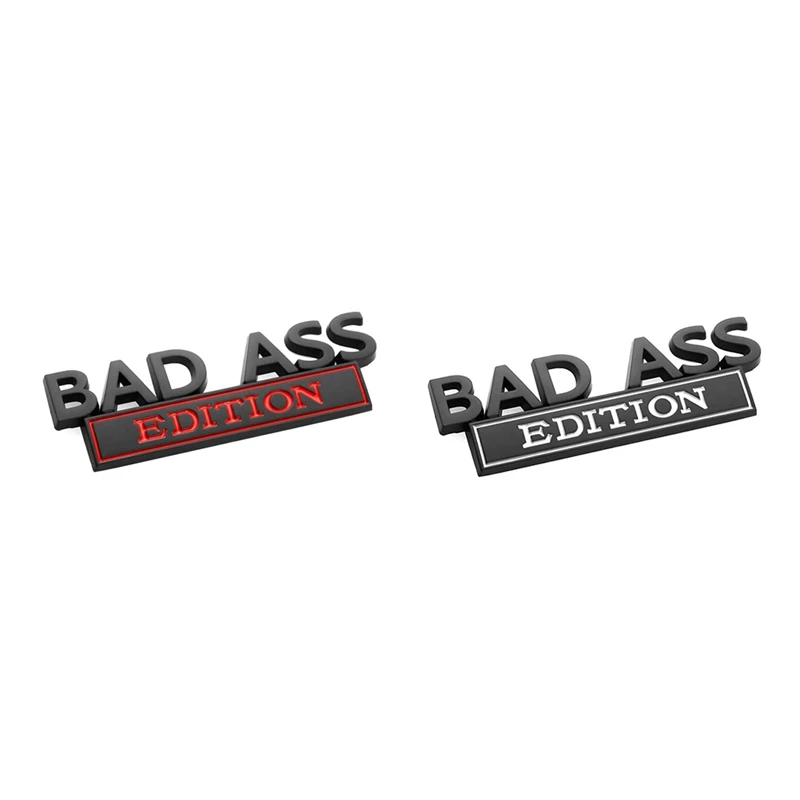 1 Piece Car Bad  Edition Emblem, 3D Fender Badge Decal Parts Car Sticker Accessories For Tailgate Front Hood Trunk ,Black+Red