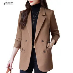 NAVIU Khaki Blazer Women New 2023 Autumn Fashion Temperament High End Casual Professional Jacket Office Lady Wrok Coat Tops