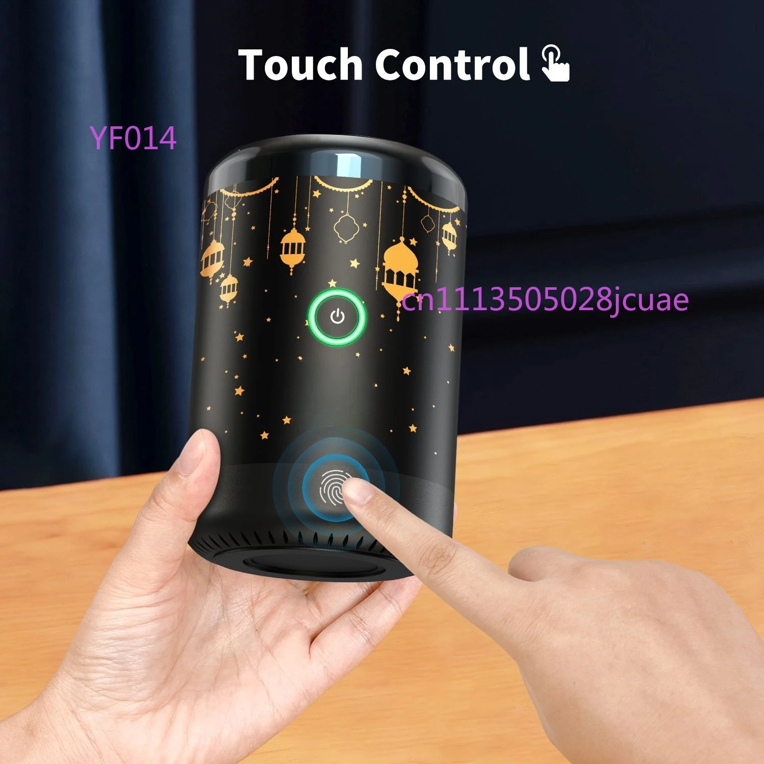 Electric Incense Burner with 16 Colors LED Lights Remote Control and Fingerprint Touch