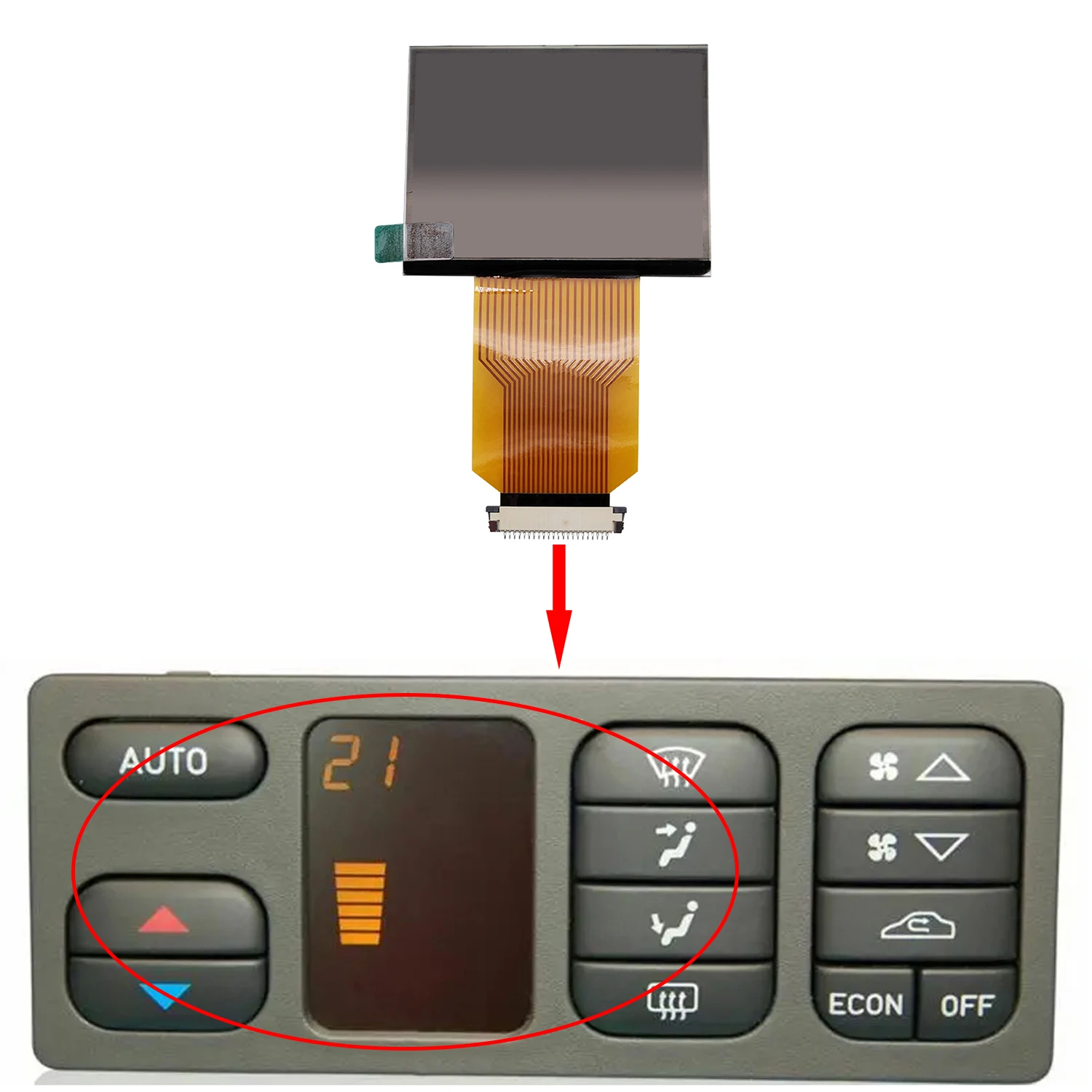 LCD Display for ACC Radio Saab 9-3 1998-2003 Saab 9-3 Cabriolet 1998 - 2004 Dashboard Pixel Repair Car Repair Accessories.