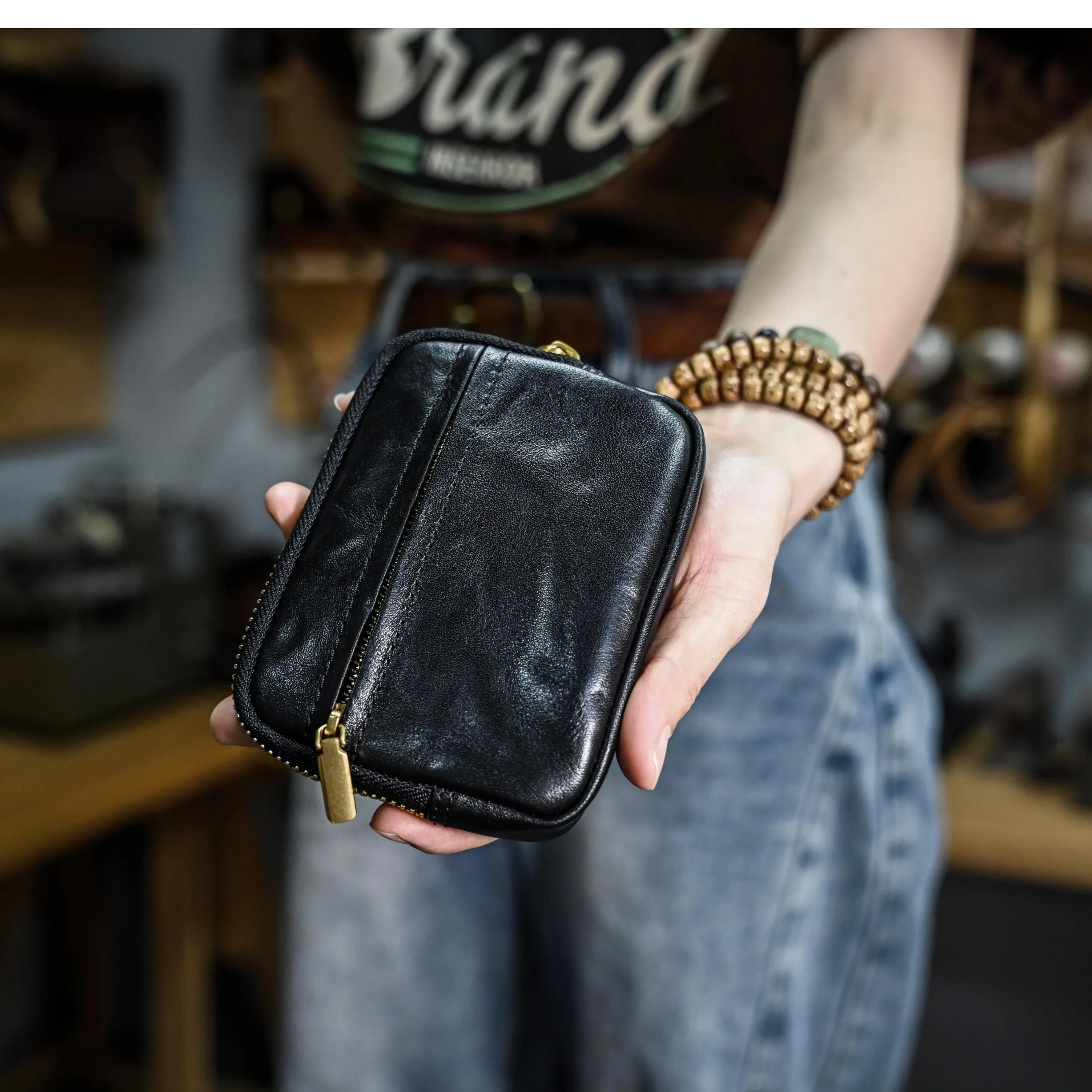 

casual simple vintage vegetable tanned cowhide men women's coin purse genuine leather ID cardholder driver's license wallet