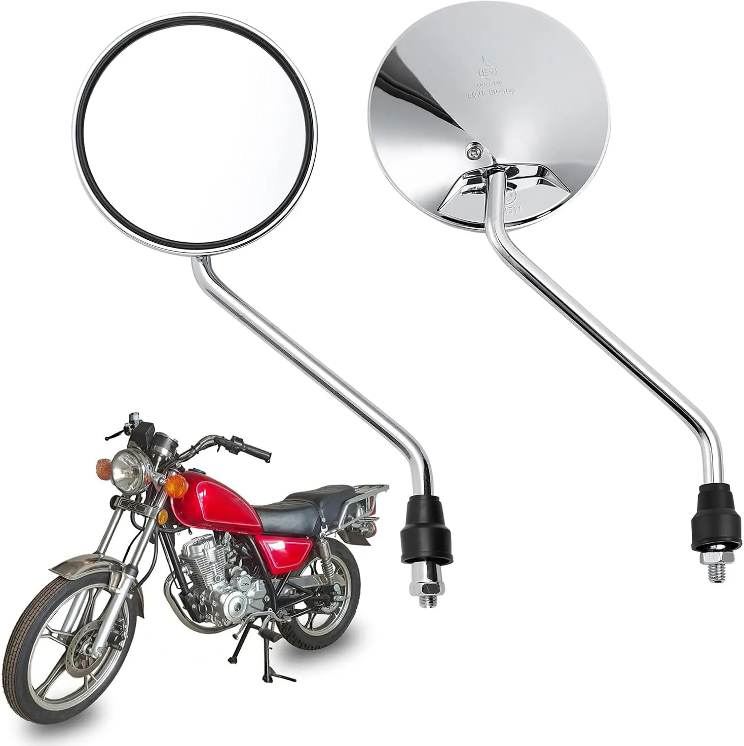 

Motorcycle Rearview Mirror in Aluminium Alloy Material with 8MM Bolt Fit for Most Motocycle Dirt Bike Scooter Moped, Silver