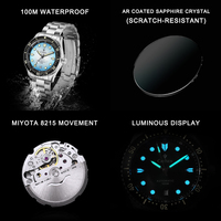 CADISEN New Luxury Men Automatic Watches Japan MIYOTA 8215 Movt Sapphire Crystal 100M Waterproof Luminous Mechanical Wristwatch