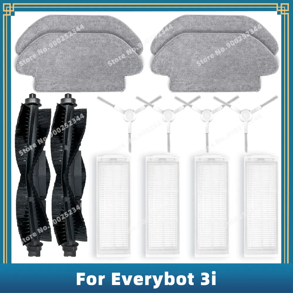 Compatible For 에브리봇 Everybot 3i Replacement Spare Parts Accessories Main Side Brush Hepa Filter Mop Cloth