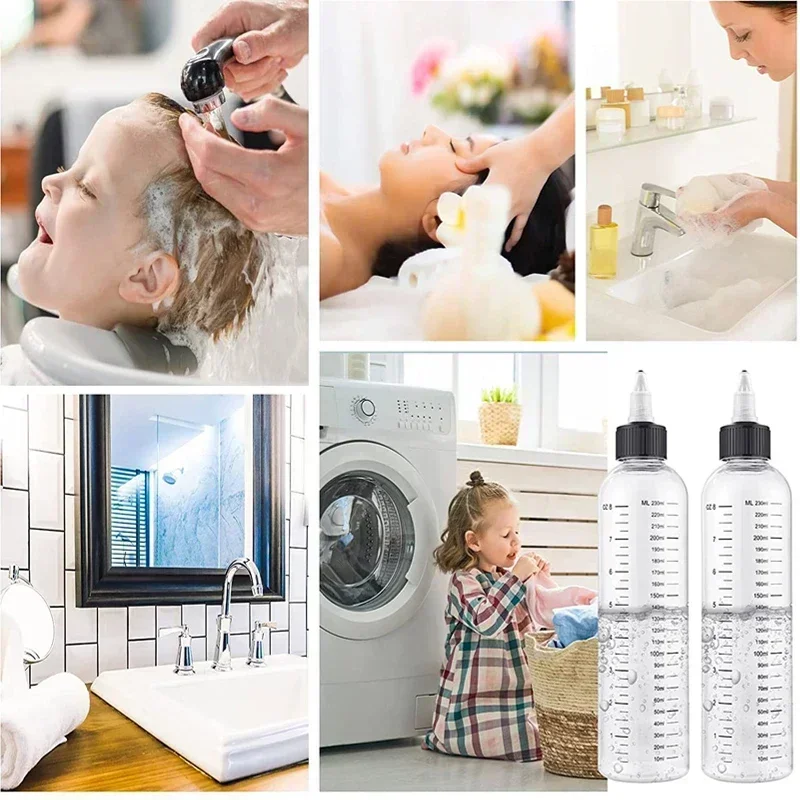 Mini flacons compte-gouttes vides en plastique transparent, 30ml-500ml, avec échelle et bouchon torsadé, conteneurs d'encre rechargeables pour peinture, bricolage, 10/30 pièces