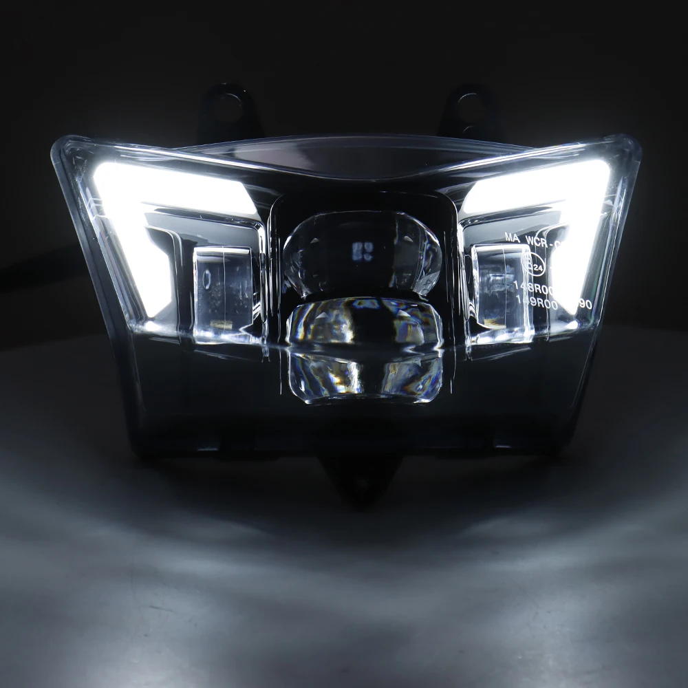 Reflektor LED reflektor dla Kawasaki KLX125 d-tracker KLX 125 150 KLX150 2010-2016 E24 e-mark lampa motocyklowa z DRL