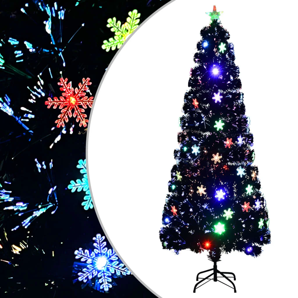 Christmas tree and Black LED snowflaks cm optical fiber