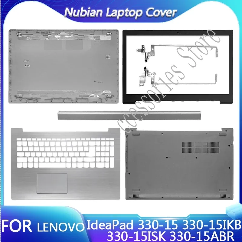 Nuevo para Lenovo IdeaPad 330-15 330-15IKB 330-15ISK 330-15ABR LCD contraportada/bisel frontal/bisagras/reposamanos/cubierta inferior plateada